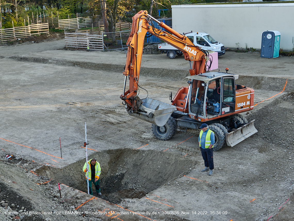 14.11.2022 - Baustelle an der Quiddestraße Haus für Kinder in Neuperlach